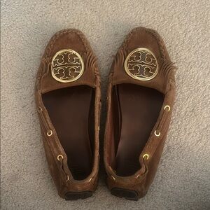 Tory Burch Brown Suede Loafers